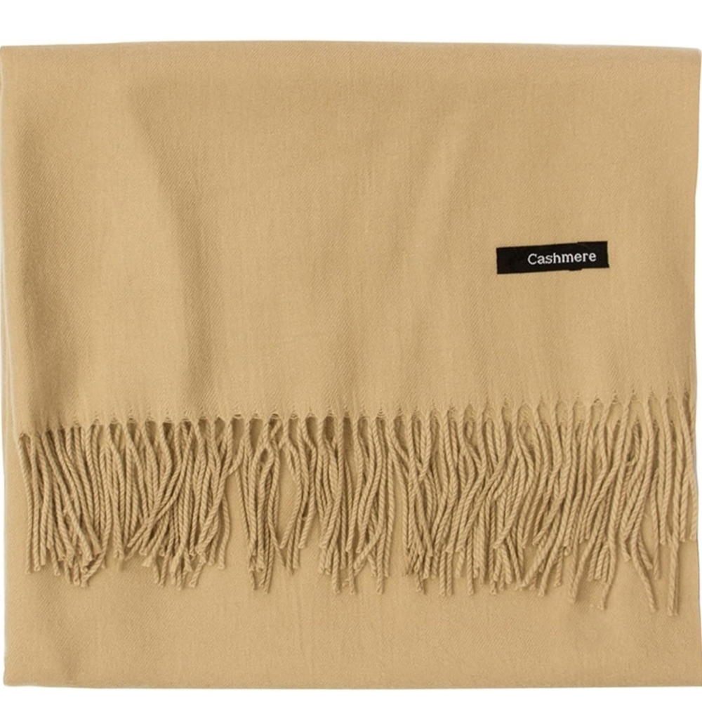 Elegant Tan Cashmere Scarf